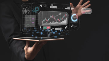 dashboard application screen with business analytics charts