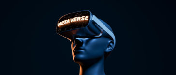 3d woman with metaverse glasses