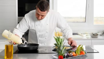 chef working in a home kitchen