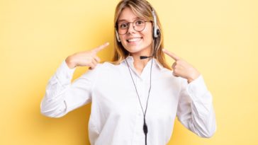 smiling woman with a headset